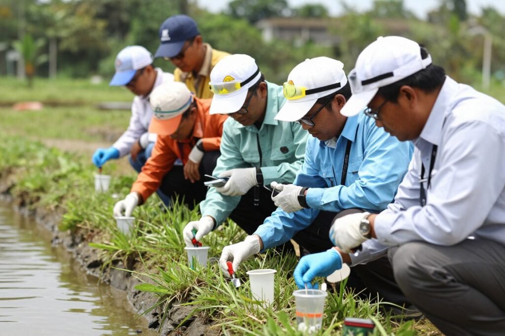 environmental technology professionals at work