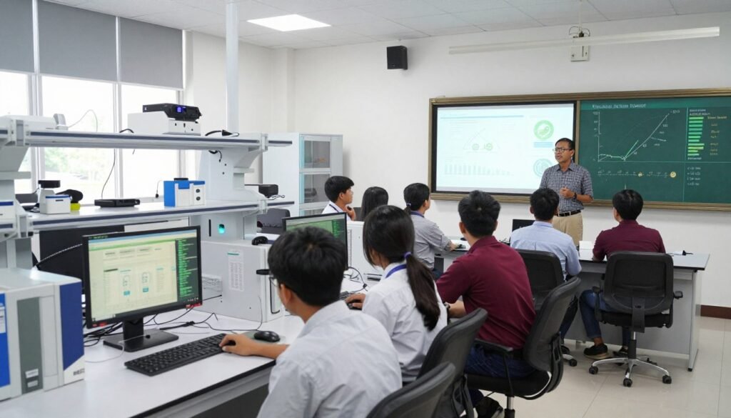 environmental technology students in classroom